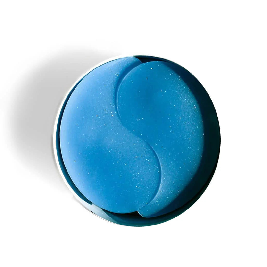 Blue gel patches on a white background