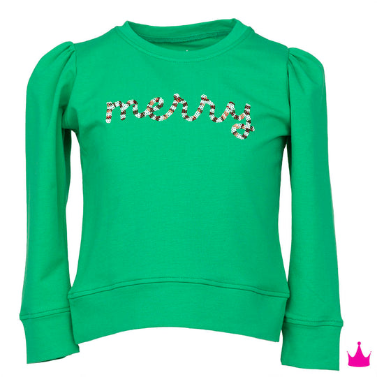 Girls' Azarhia Sequin "Merry" Longsleeve Top