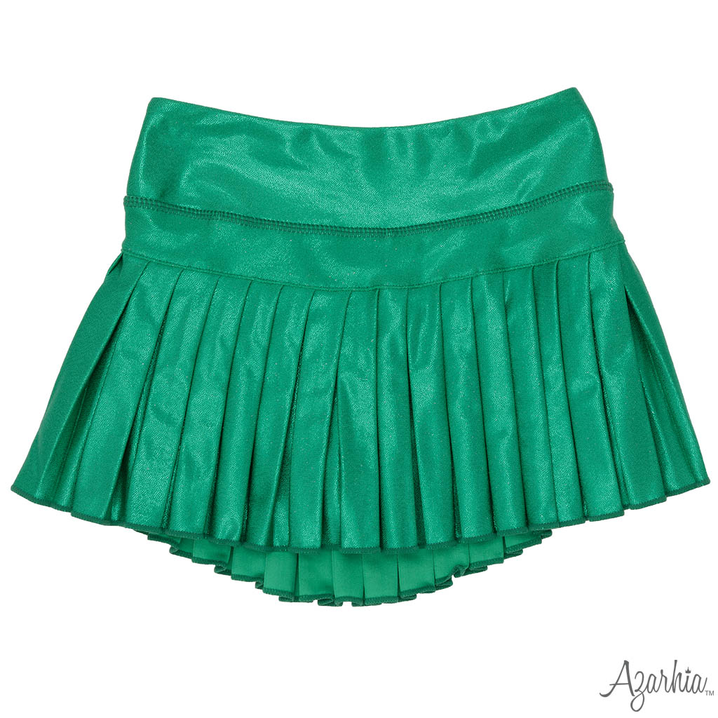 Green pleated skirt on a white background