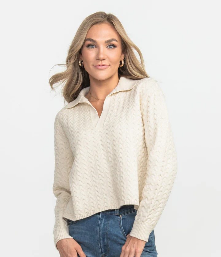 Southern Shirt Textured Knit Polo Sweater
