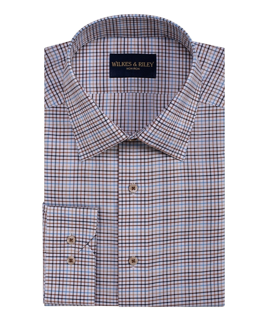 Wilkes & Riley Tattersall Spread Collar Classic