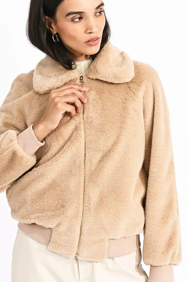 Molly Bracken Zipped Faux Fur Jacket