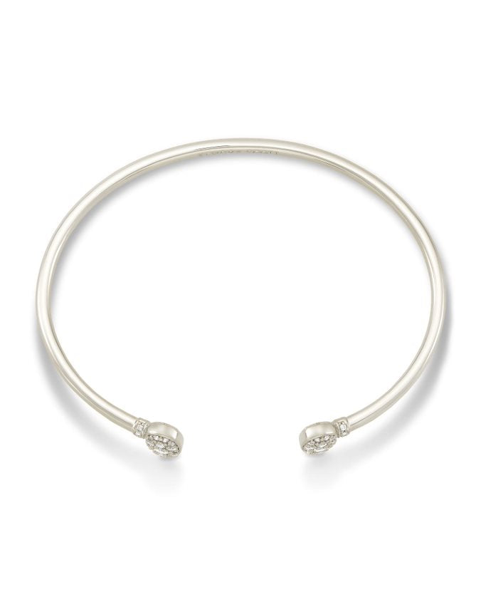 Kendra Scott Grayson Silver Cuff Bracelet in White Crystal