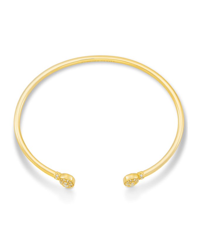 Kendra Scott Grayson Gold Cuff Bracelet in White Crystal