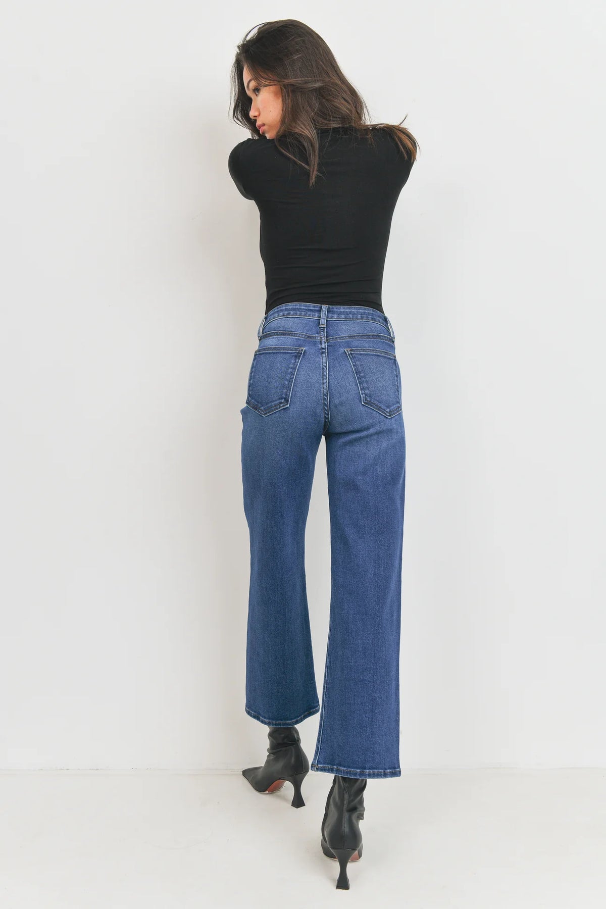 Just Black High Rise Wide Leg Jeans
