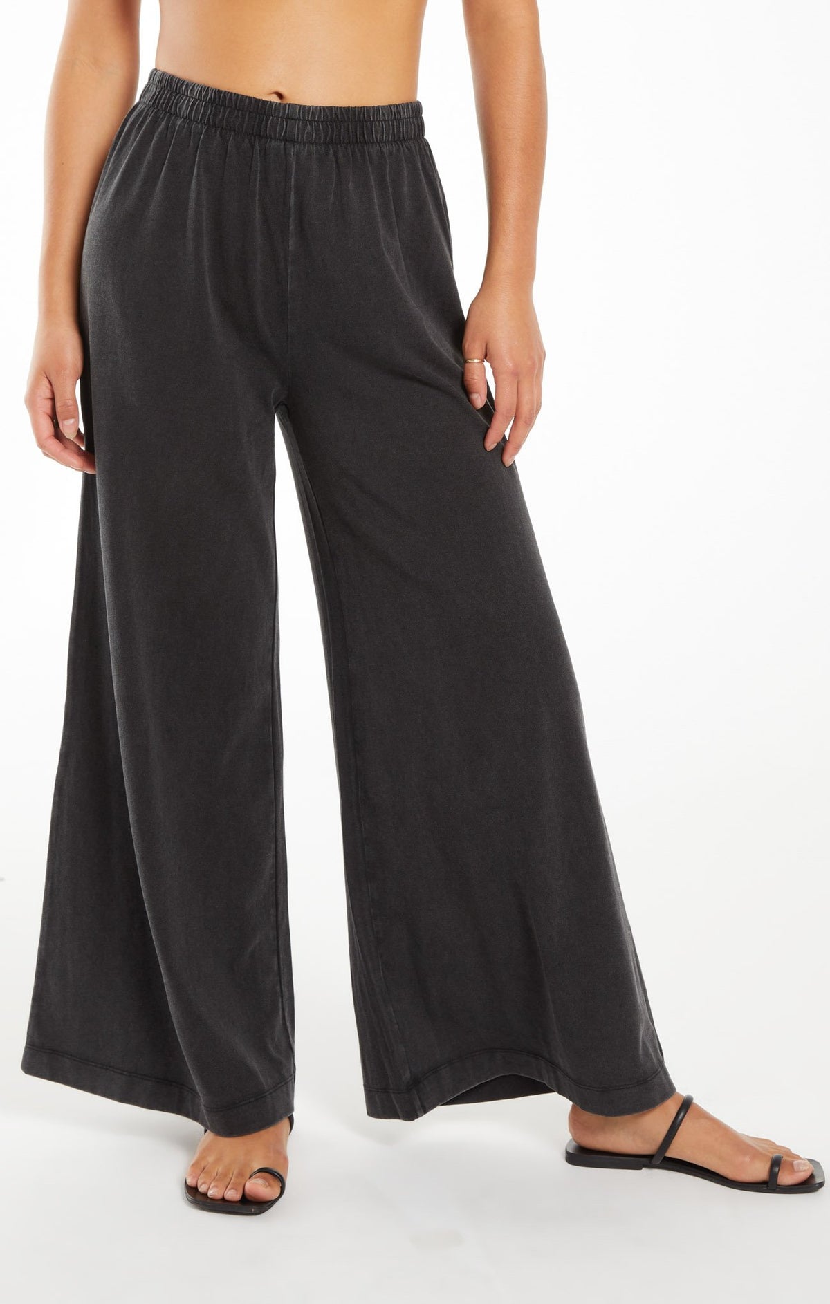 Ninety Percent + Net Sustain Organic Cotton-blend Jersey Flared Pants -  Black - ShopStyle