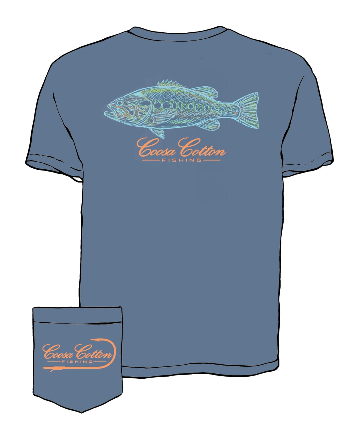 Coosa Cotton Abstract Bass Tee