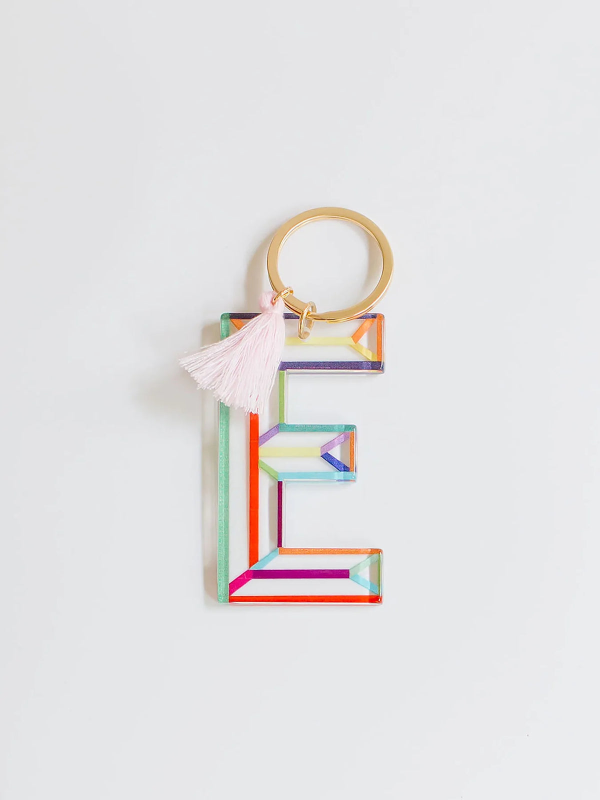 Mary Square Initial Keychain J