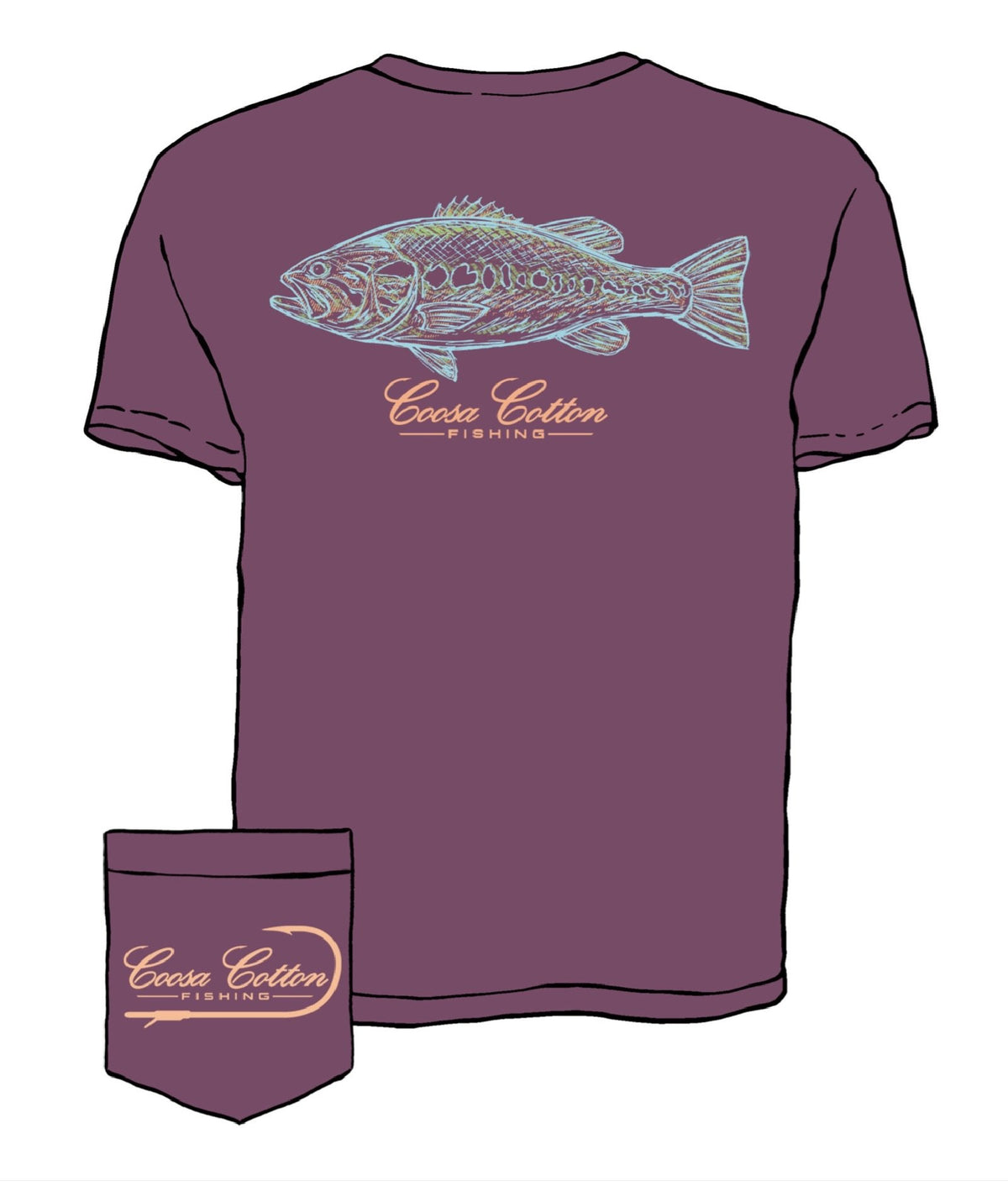 Coosa Cotton Abstract Bass Tee