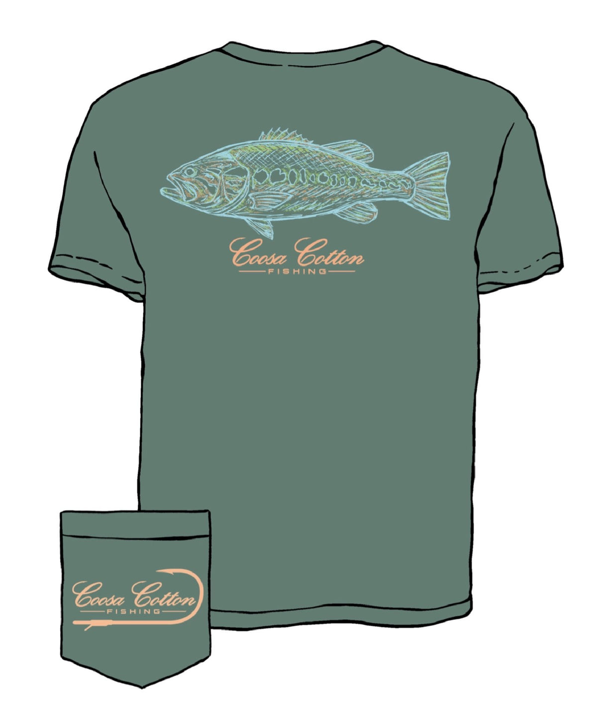 Coosa Cotton Abstract Bass Tee