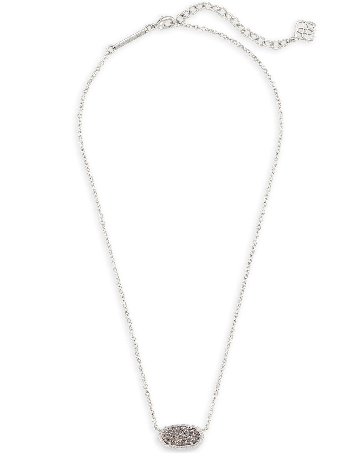 Kendra Scott Elisa Silver Pendant Necklace in Platinum Drusy