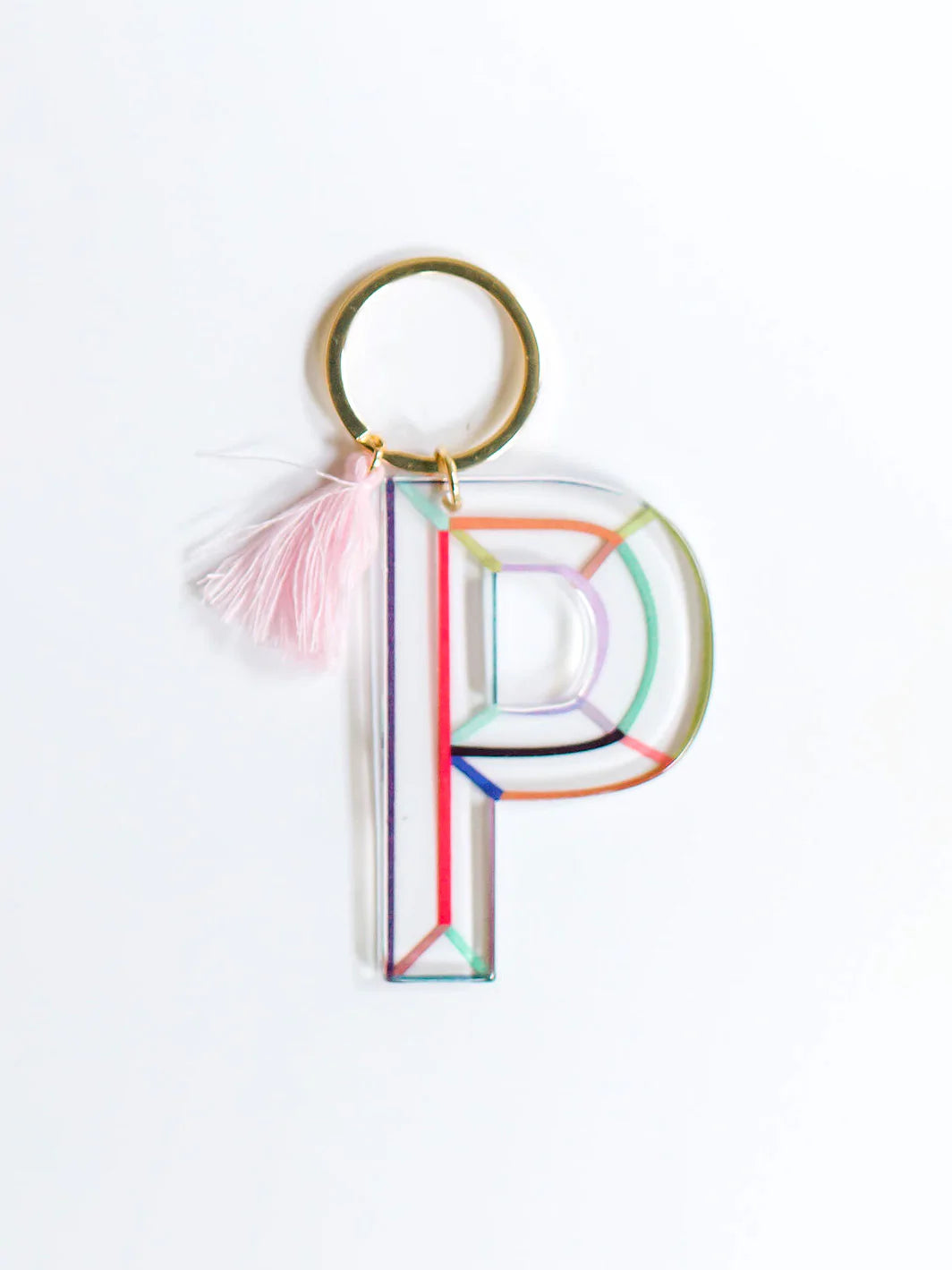 Mary Square Initial Keychain J