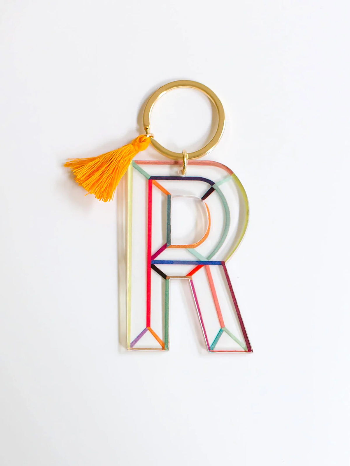 Mary Square Initial Keychain