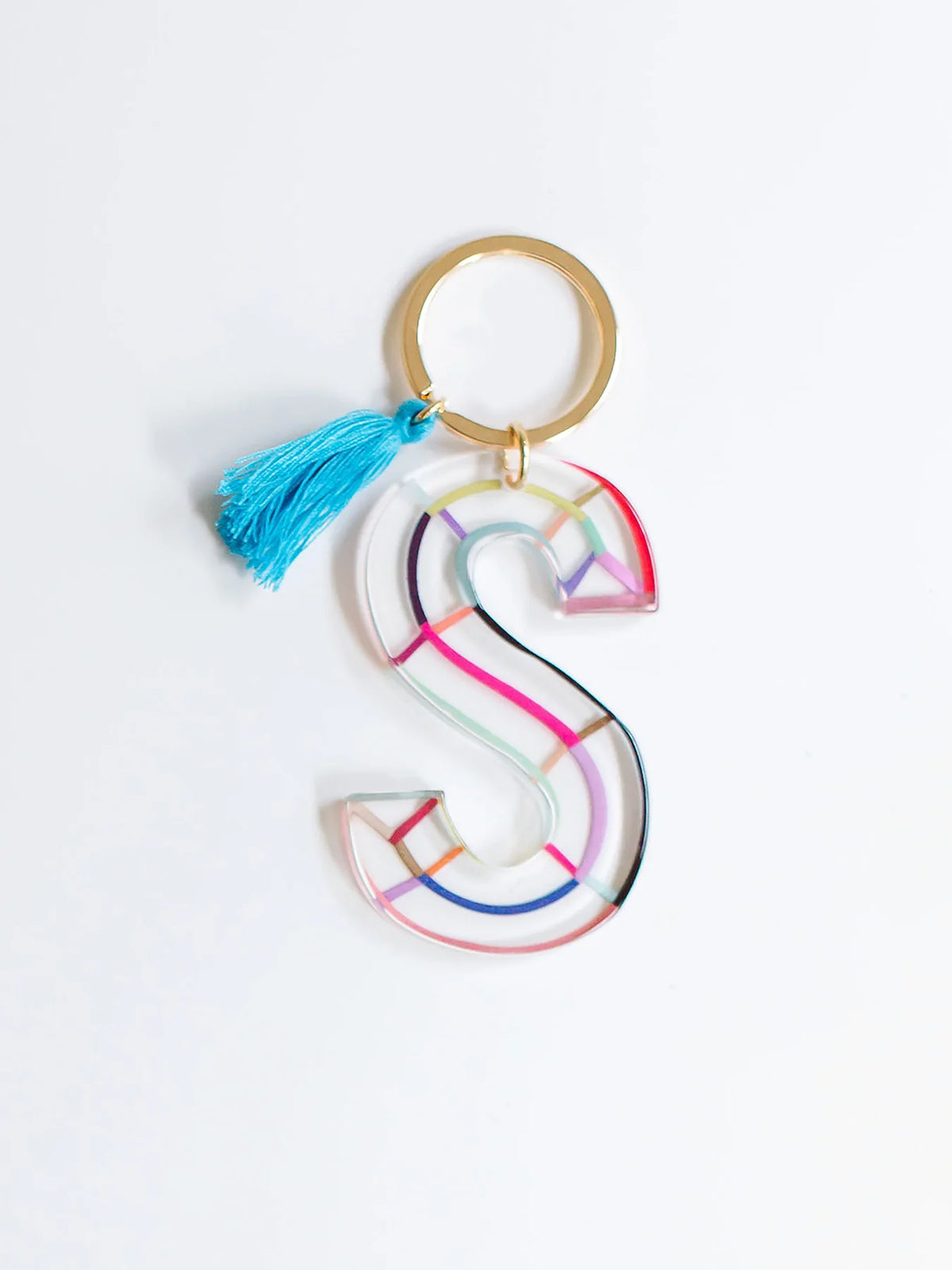 Mary Square Initial Keychain