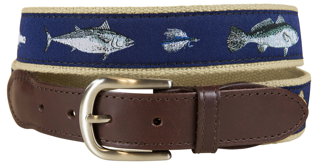 Nautical Knots Leather Tab Belt  by Belted Cow Company. Made in